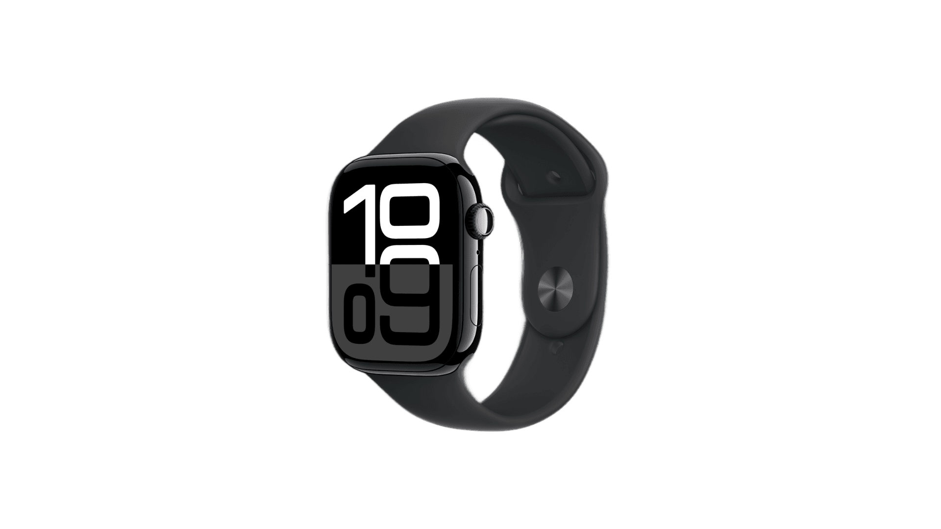 Apple Watch Series 10 46mm Jet Black Aluminium Case, Sport Band (Black)