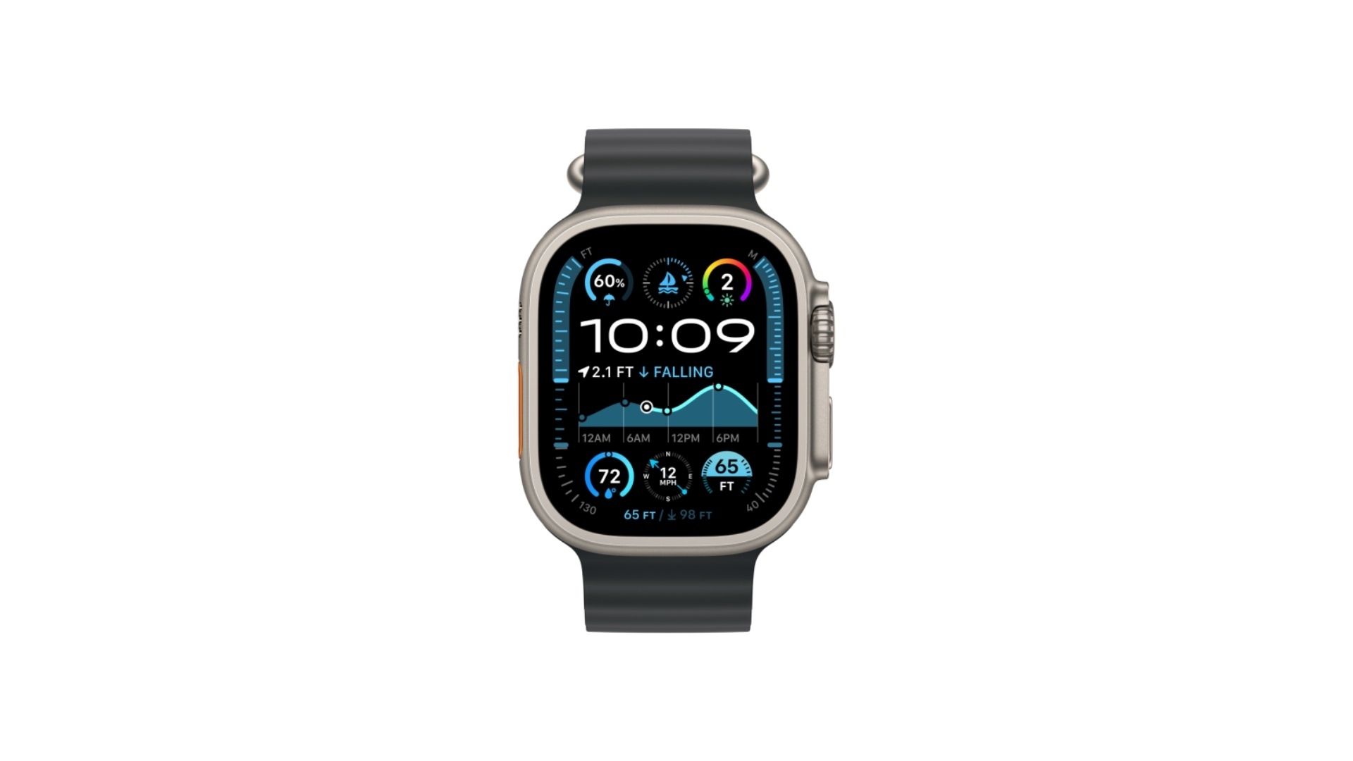 Apple Watch Ultra 2 (2024) GPS + Cellular 49mm, Black Titanium Case, Ocean Band (Black) — фото 2