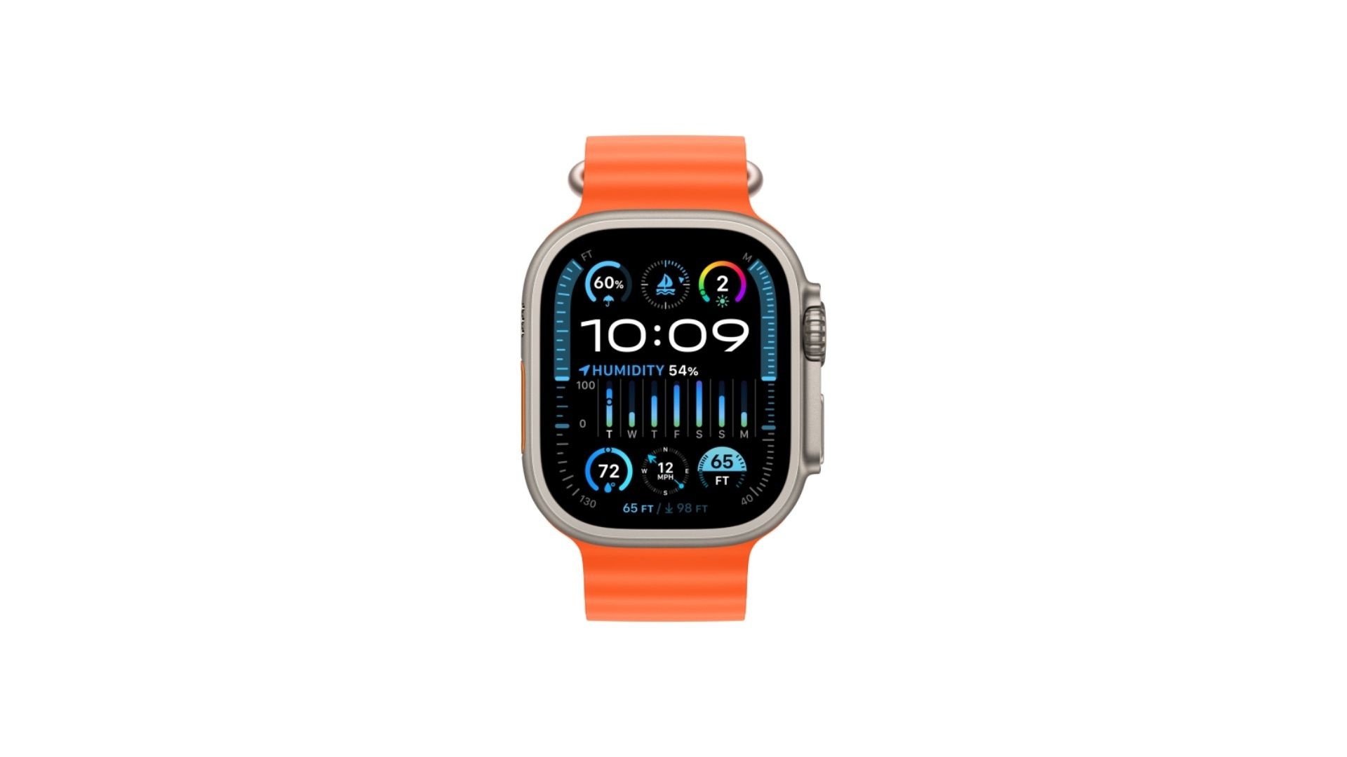 Apple Watch Ultra 2 (2024) GPS + Cellular 49mm, Titanium Case, Ocean Band (Orange) — фото 2