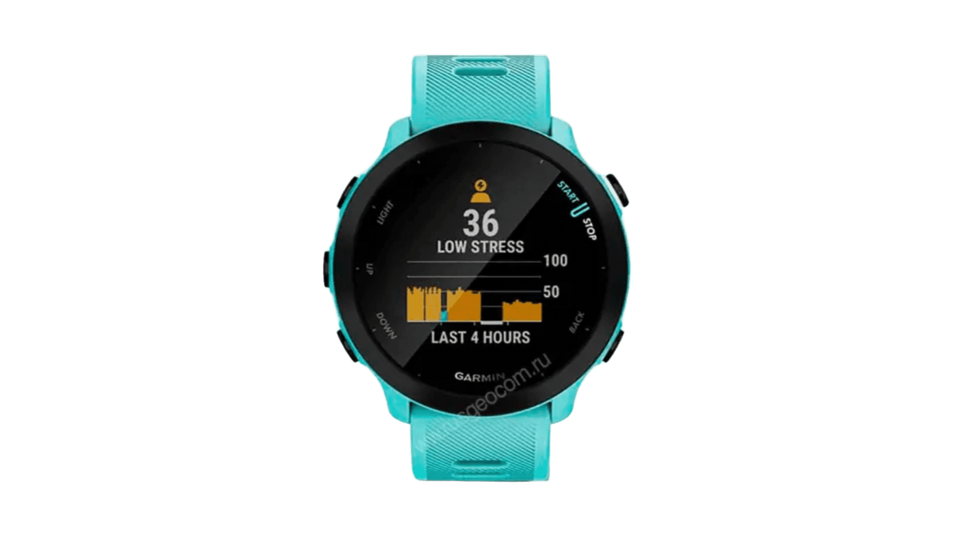 Garmin FORERUNNER 55 42 mm, Aqua Case, Silicon Band Aqua — фото 2